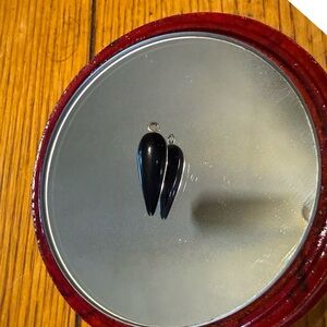 Vintage Tear Drop Onyx Gem Pendant 1”